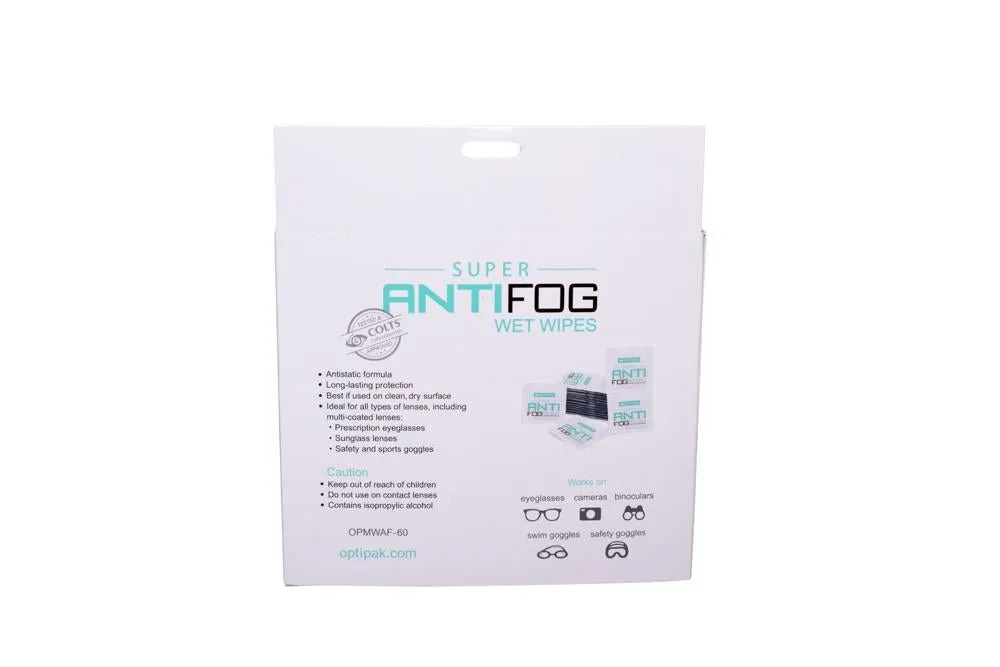 Anti-Fog Wet Wipes - Pre-Moistened. Individually Packed. for Eyeglasses. Sunglasses  (60 Pack)
