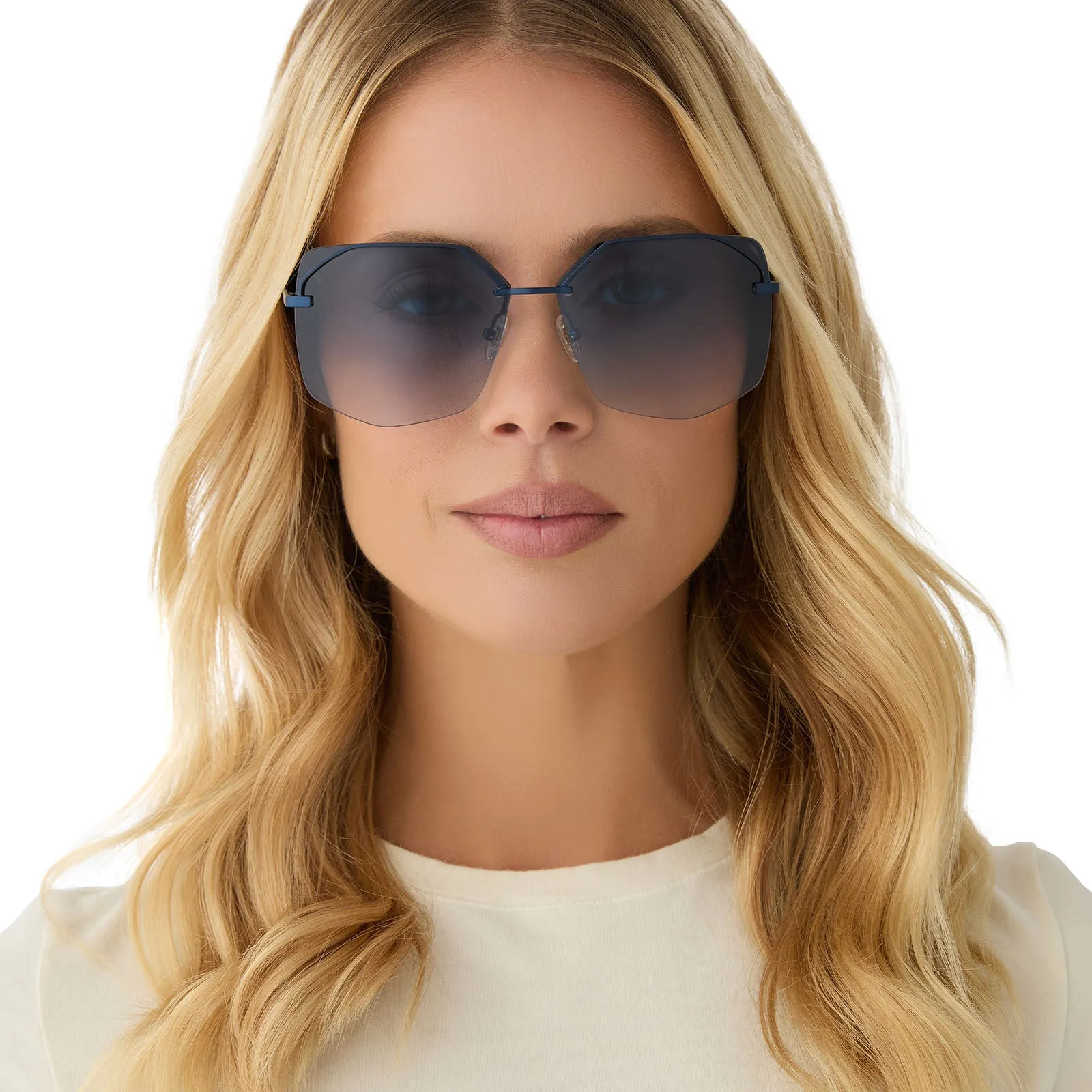 BREE - DEEP NAVY METAL   AEGEAN BLUE FLASH SUNGLASSES