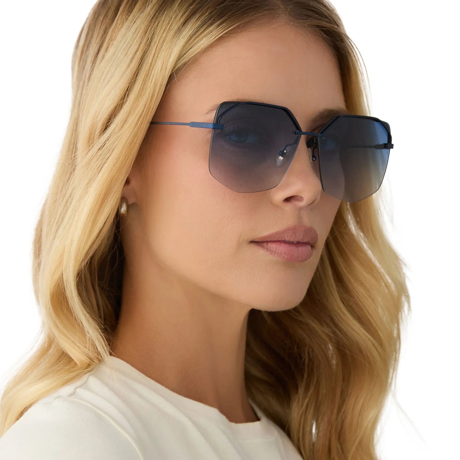 BREE - DEEP NAVY METAL   AEGEAN BLUE FLASH SUNGLASSES