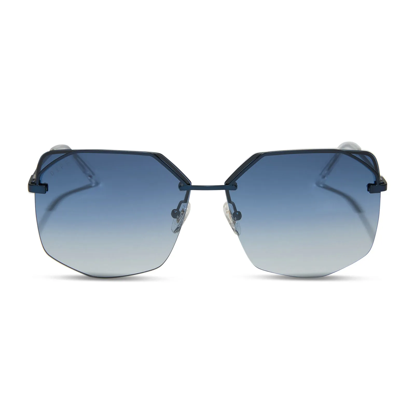 BREE - DEEP NAVY METAL   AEGEAN BLUE FLASH SUNGLASSES