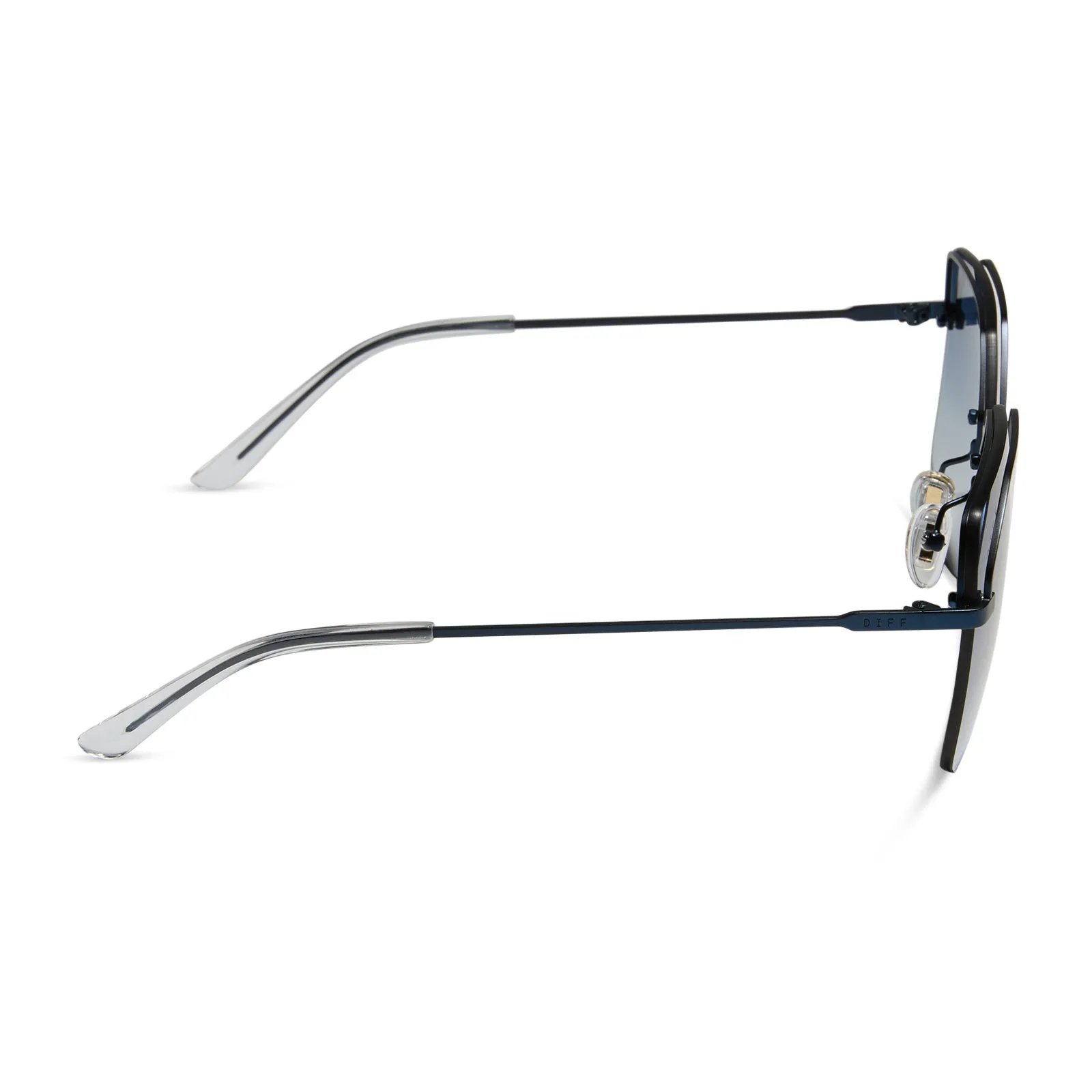 BREE - DEEP NAVY METAL   AEGEAN BLUE FLASH SUNGLASSES