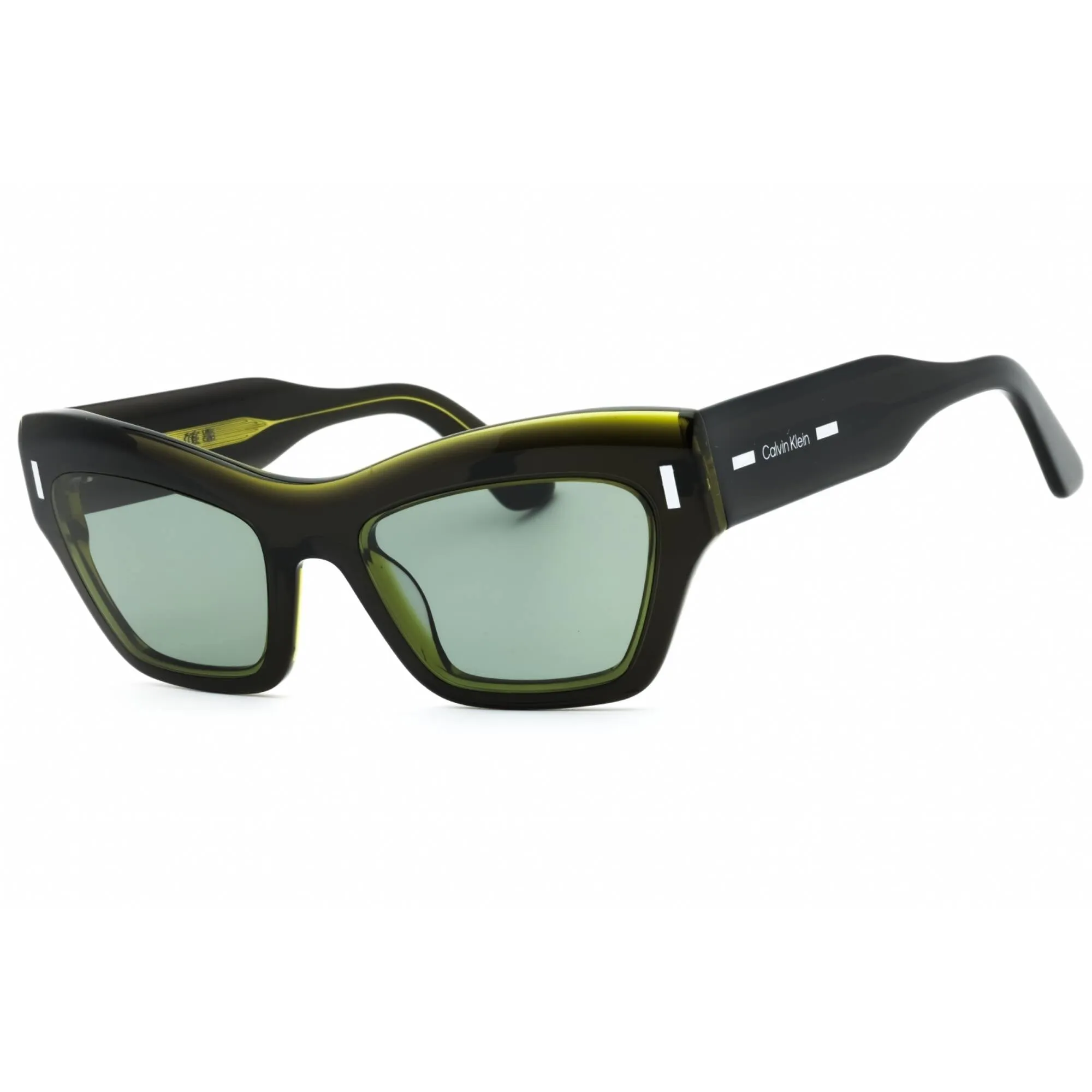 Calvin Klein Women's Sunglasses - Olive Acetate Cat Eye Full Rim Frame | CK23503S 320
