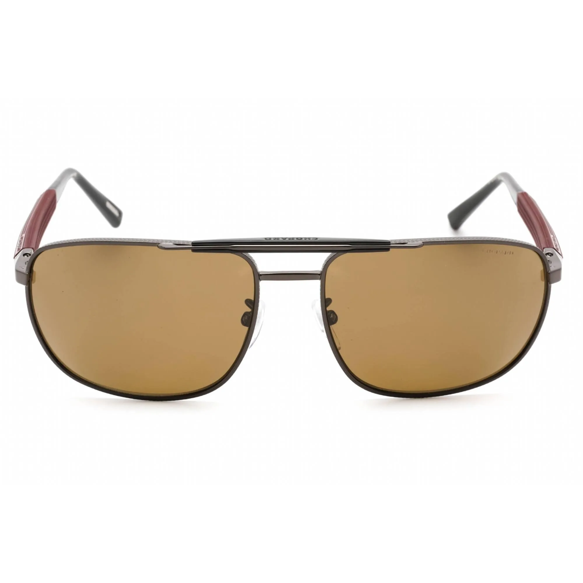 Chopard Men's Sunglasses - Full Rim Shiny Bakelite Metal Aviator Frame | SCHF81 568P