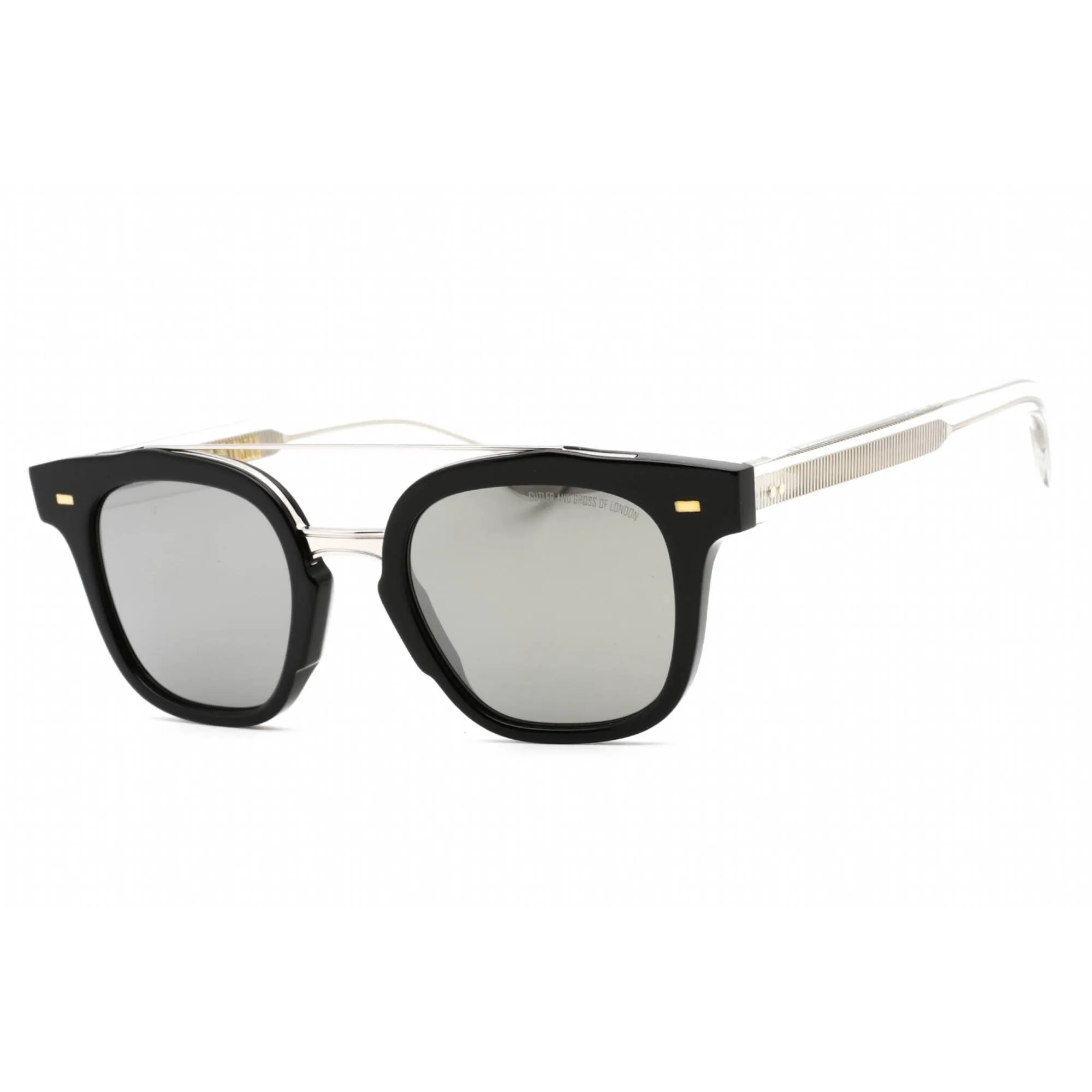 Cutler and Gross Men's Sunglasses - Silver/Black/Crystalc Square Frame | CG1297S 001