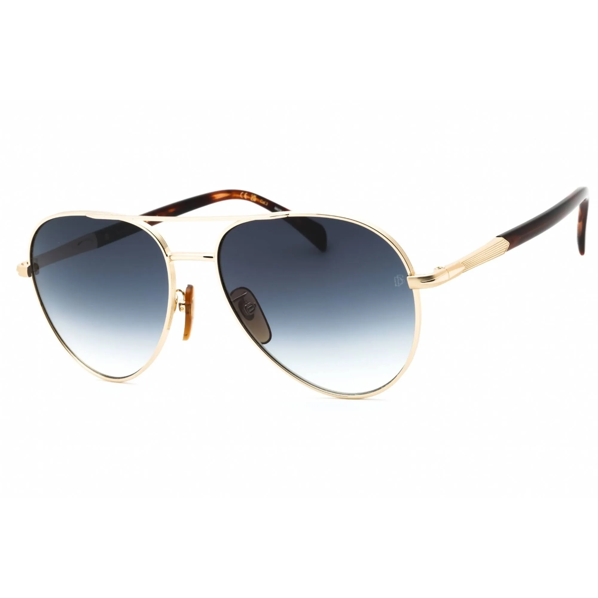David Beckham Men's Sunglasses - Gold Brown Horn Aviator Frame | DB 1118/G/S 0T5U 9O
