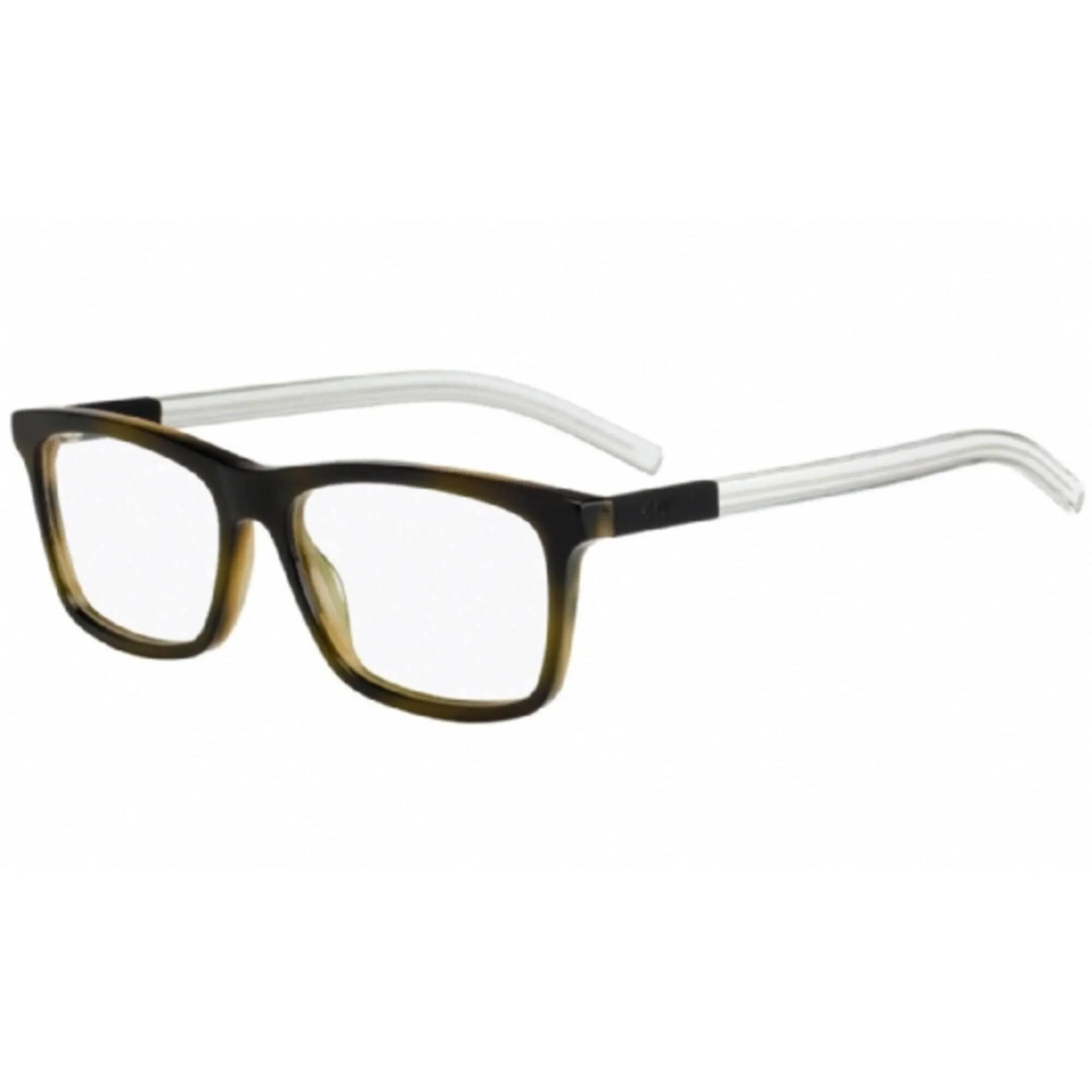 Dior Men's Eyeglasses - Green/Crystal Havana Rectangular Frame | BLACKTIE215 01BD