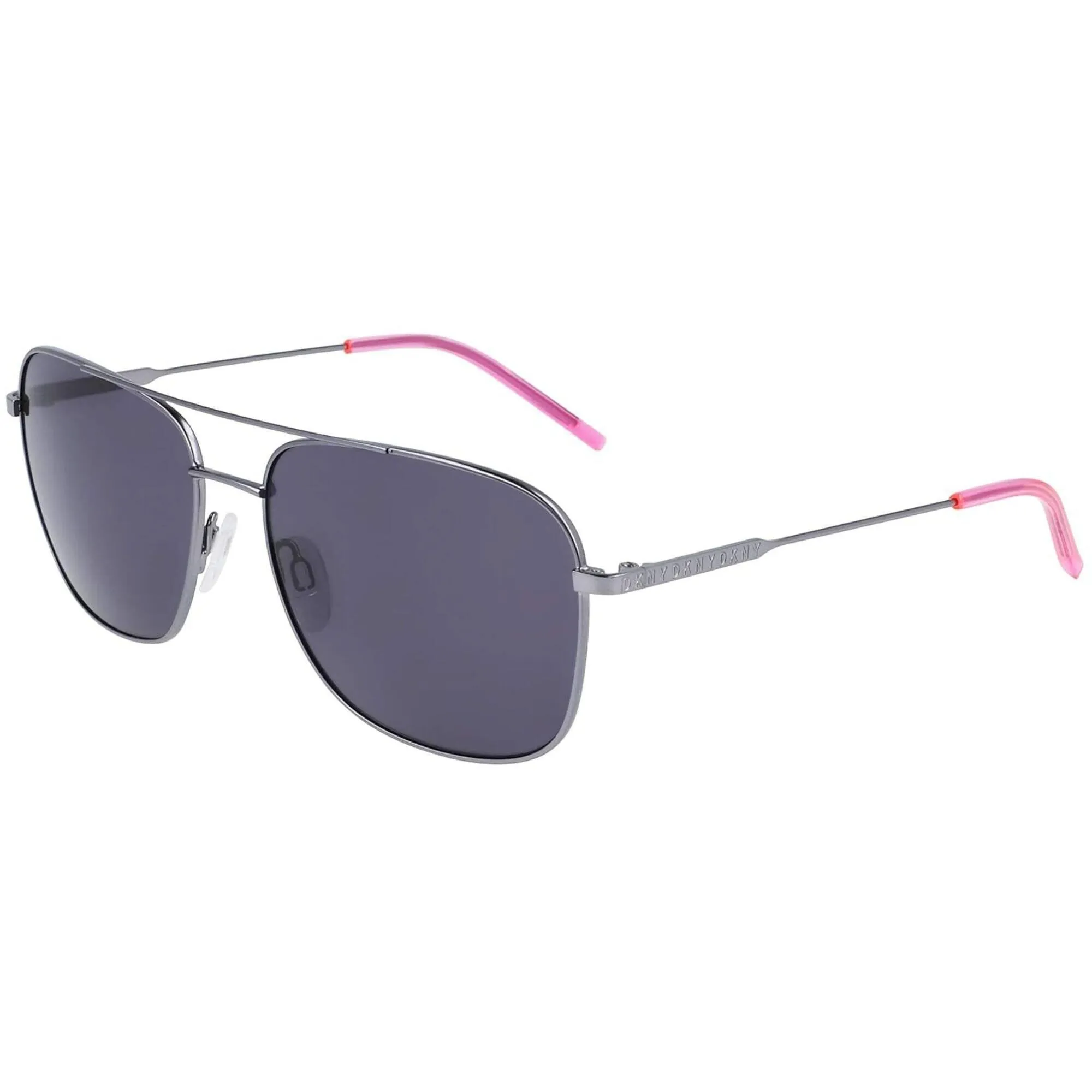 Dkny Unisex Sunglasses - Gun Neon Pink Metal Pilot Frame Grey Lens | DKNY DK113S 033
