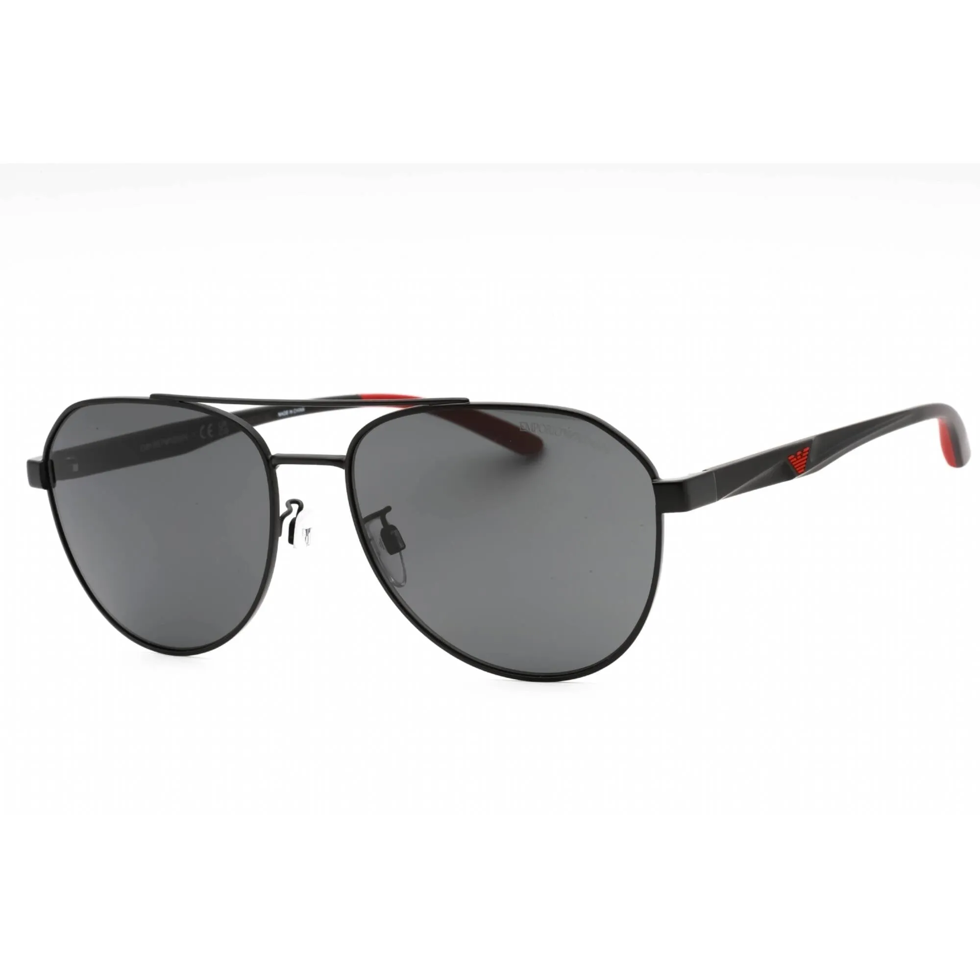 Emporio Armani Men's Sunglasses - Matte Black Aviator Full Rim Frame | 0EA2129D 300187