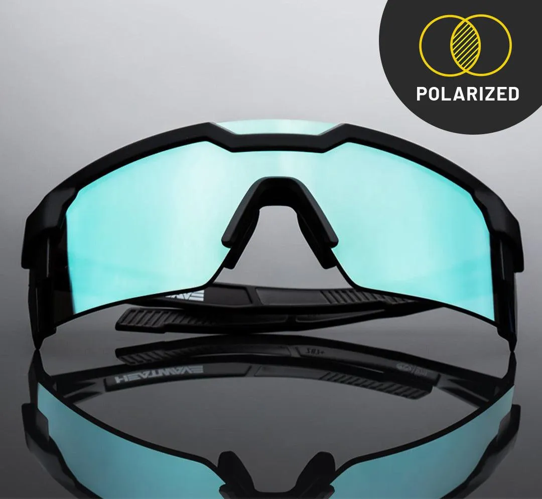 FUTURE TECH SUNGLASSES: BLACK FRAME ARCTIC CHROME Z87  (POLARIZED)