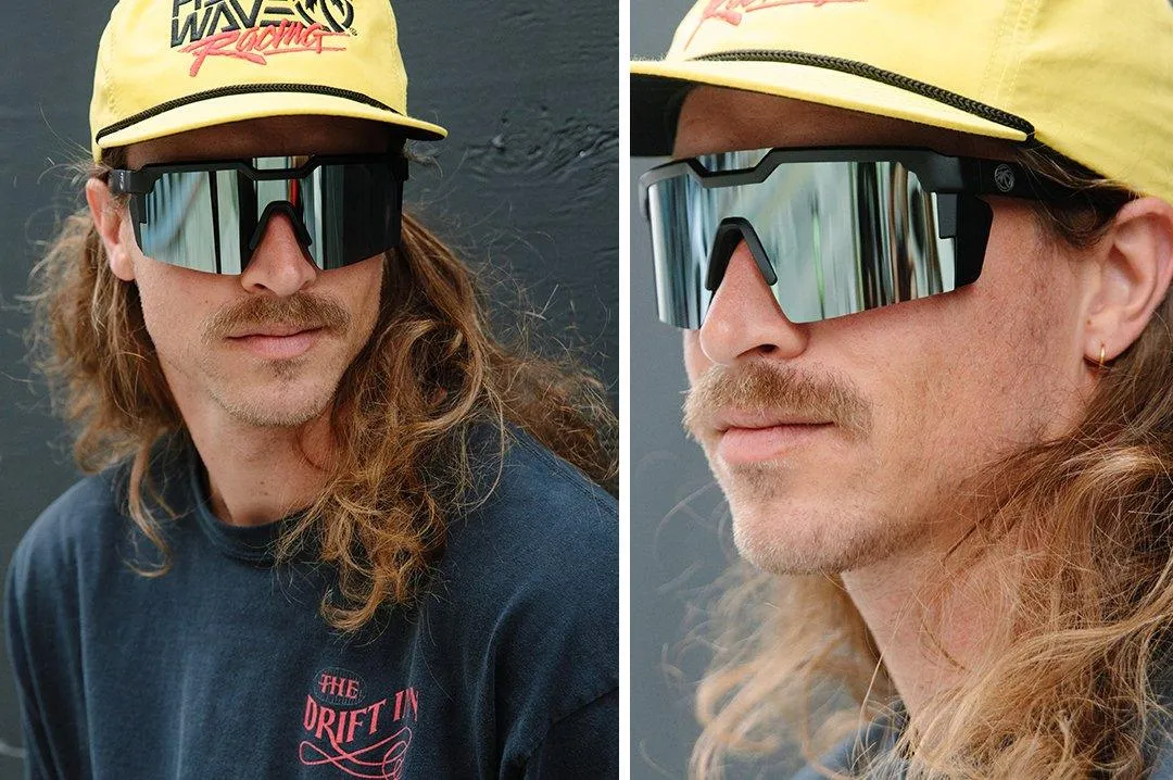 FUTURE TECH SUNGLASSES: BLACK FRAME ARCTIC CHROME Z87 