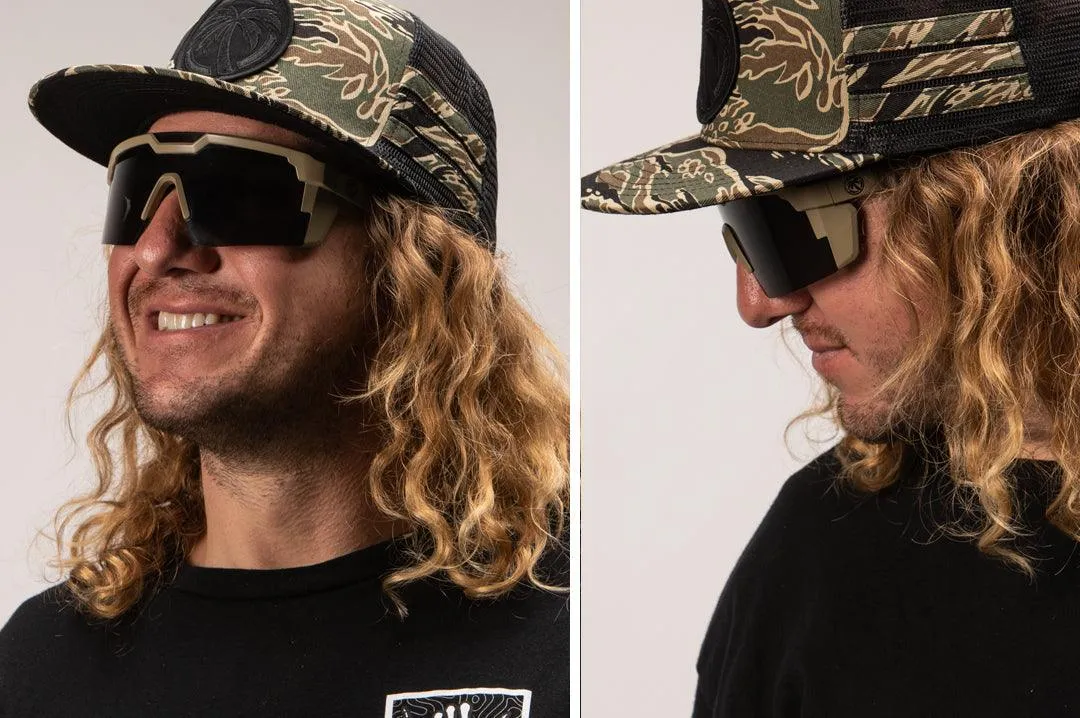 Future Tech Sunglasses: Desert Tan Z87 Black Polarized