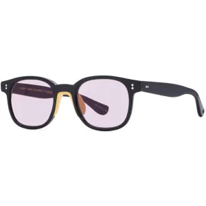 Garrett Leight Women's Sunglasses - Black Oval Frame Plum Lens | MICHELL & NESS BK/PLU