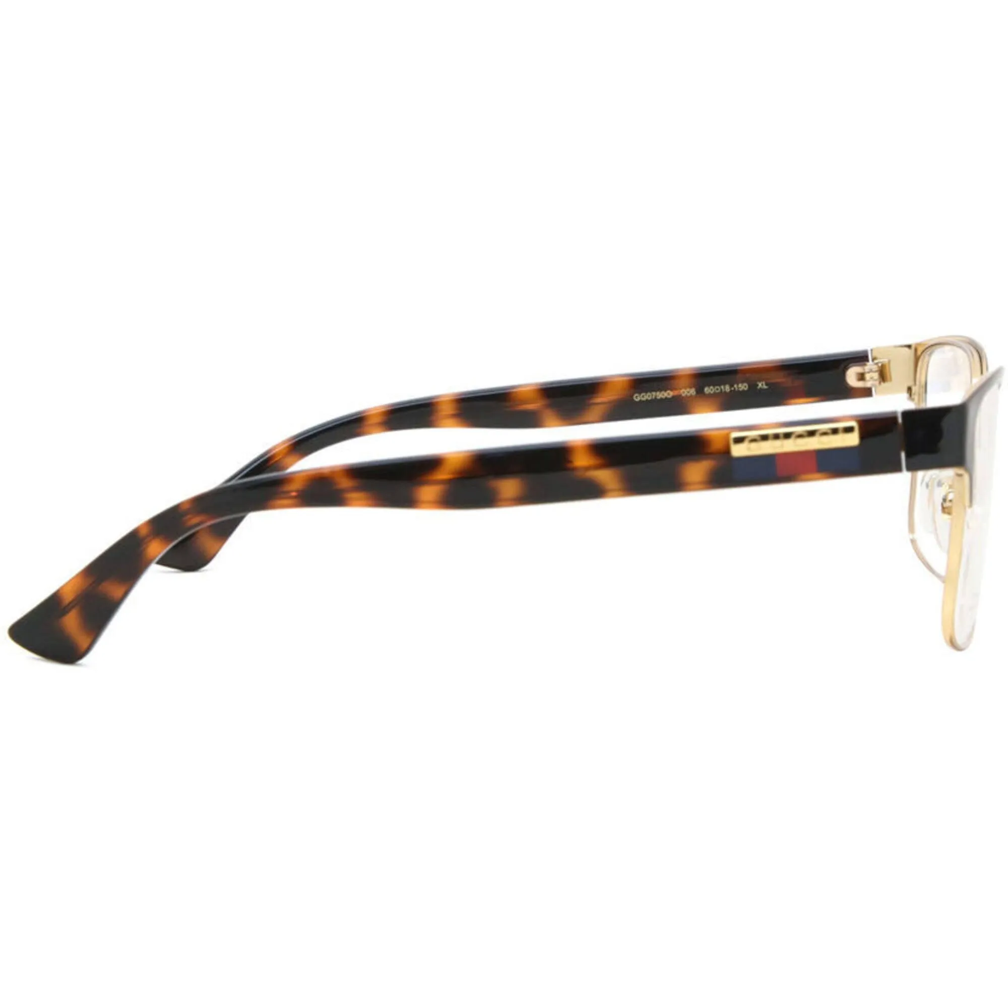 Gucci Men's Eyeglasses - Black Metal Rectangular Shape Frame Demo Lens | GG0750O 006