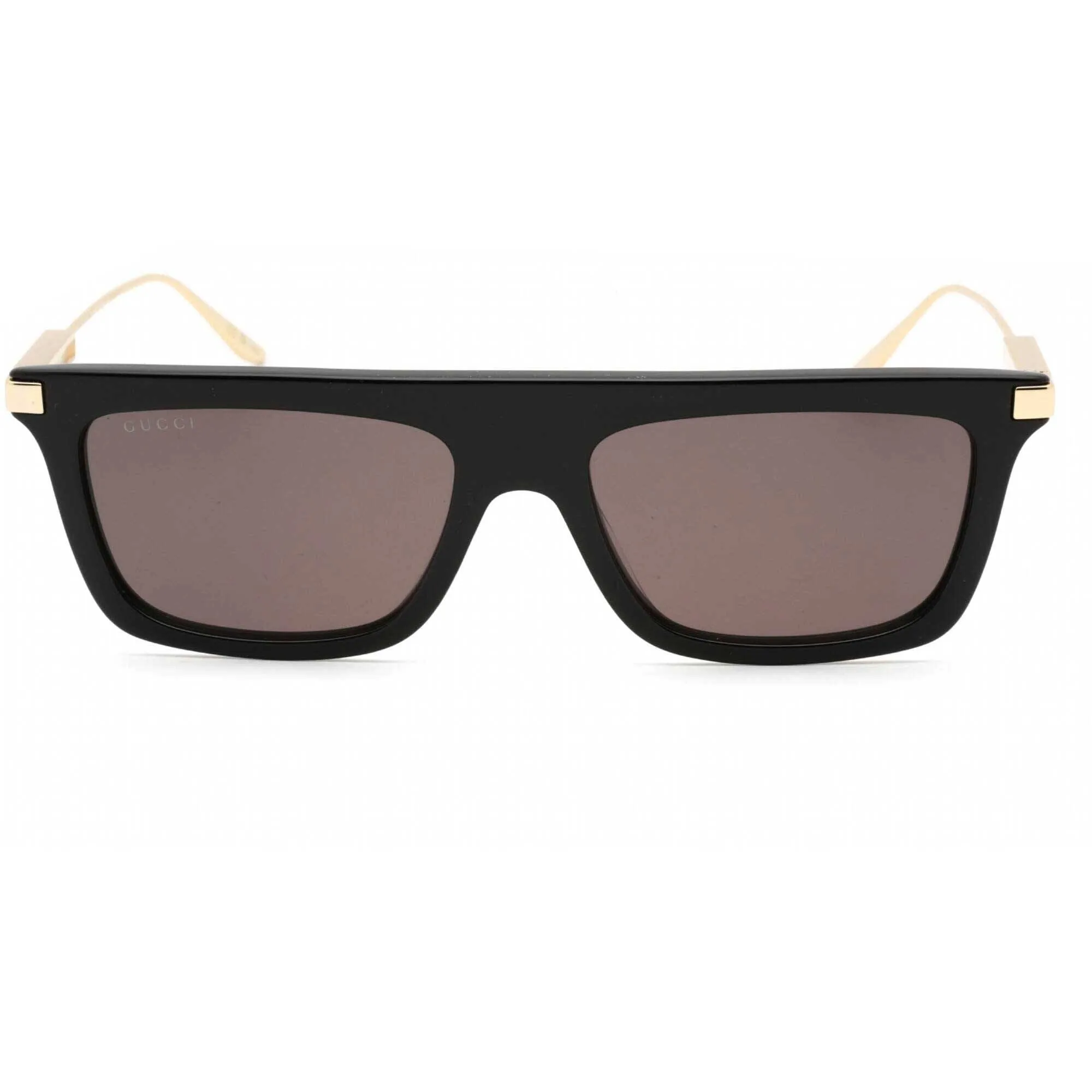 Gucci Men's Sunglasses - Black/Gold Rectangular Full Rim Plastic Frame | GG1437S 001