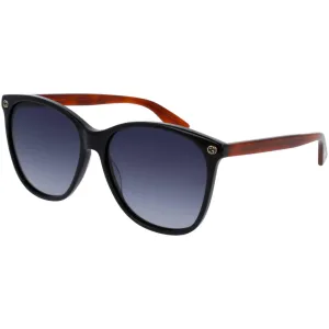 Gucci Women's Sunglasses - Black Havana Acetate Frame Grey Shaded Lens | GG0024S 003
