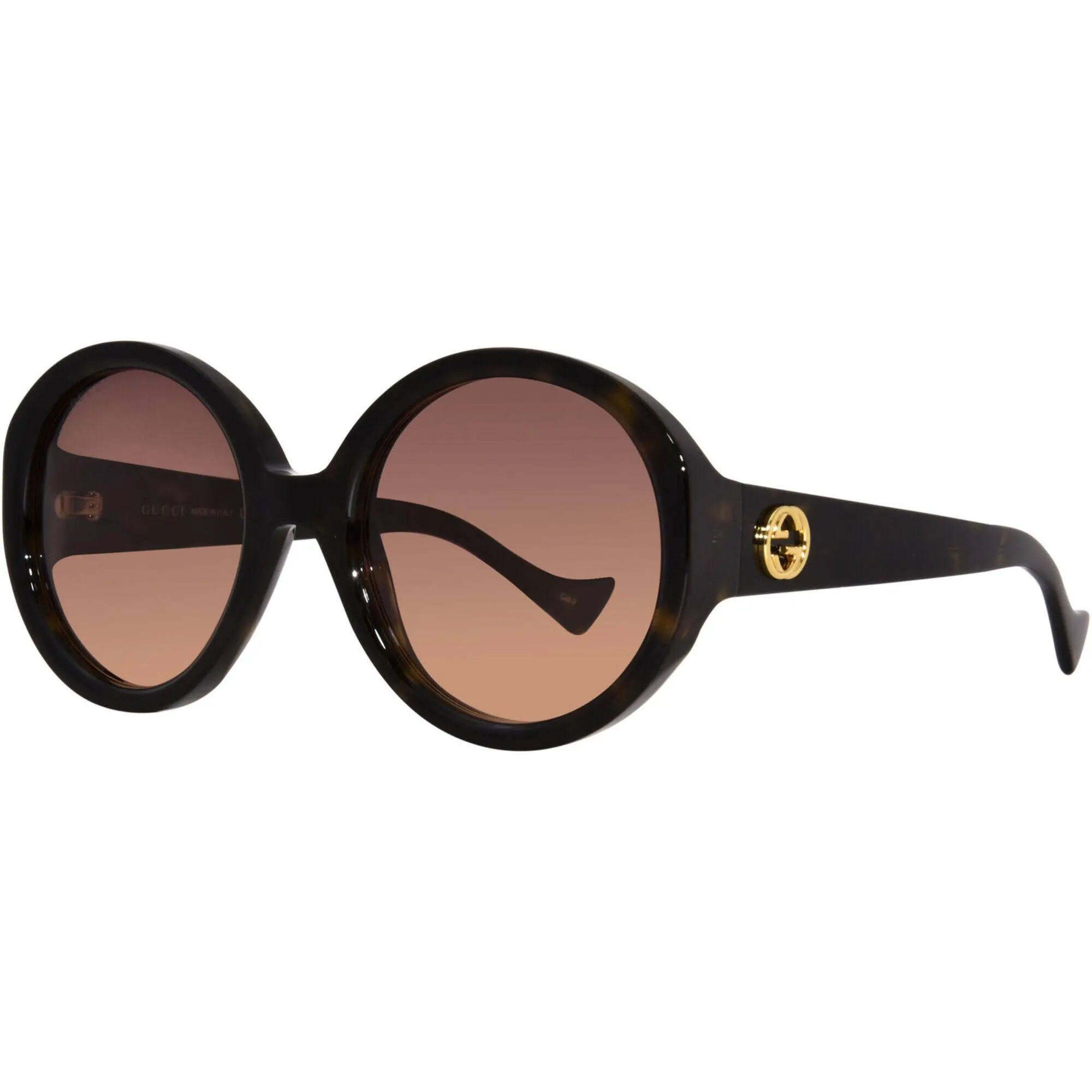Gucci Women's Sunglasses - Full Rim Havana Acetate Round Shape Frame | GG1256S 002