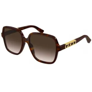 Gucci Women's Sunglasses - Full Rim Havana Acetate Square Shape Frame | GG1189SA 003