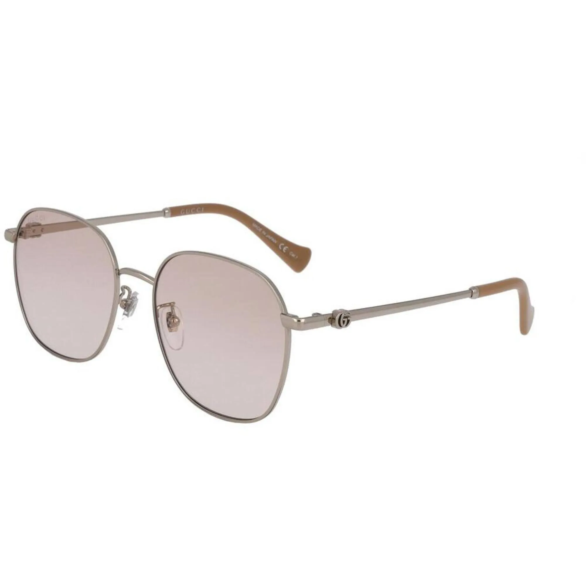 Gucci Women's Sunglasses - Silver Metal Round Shape Frame Pink Lens | GG1142SA 004