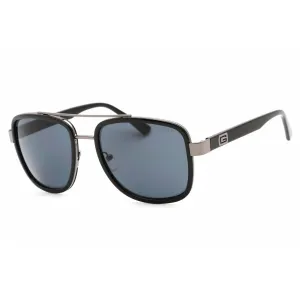 Guess Factory Men's Sunglasses - Full Rim Shiny Black Metal Pilot Frame | GF5091 01A