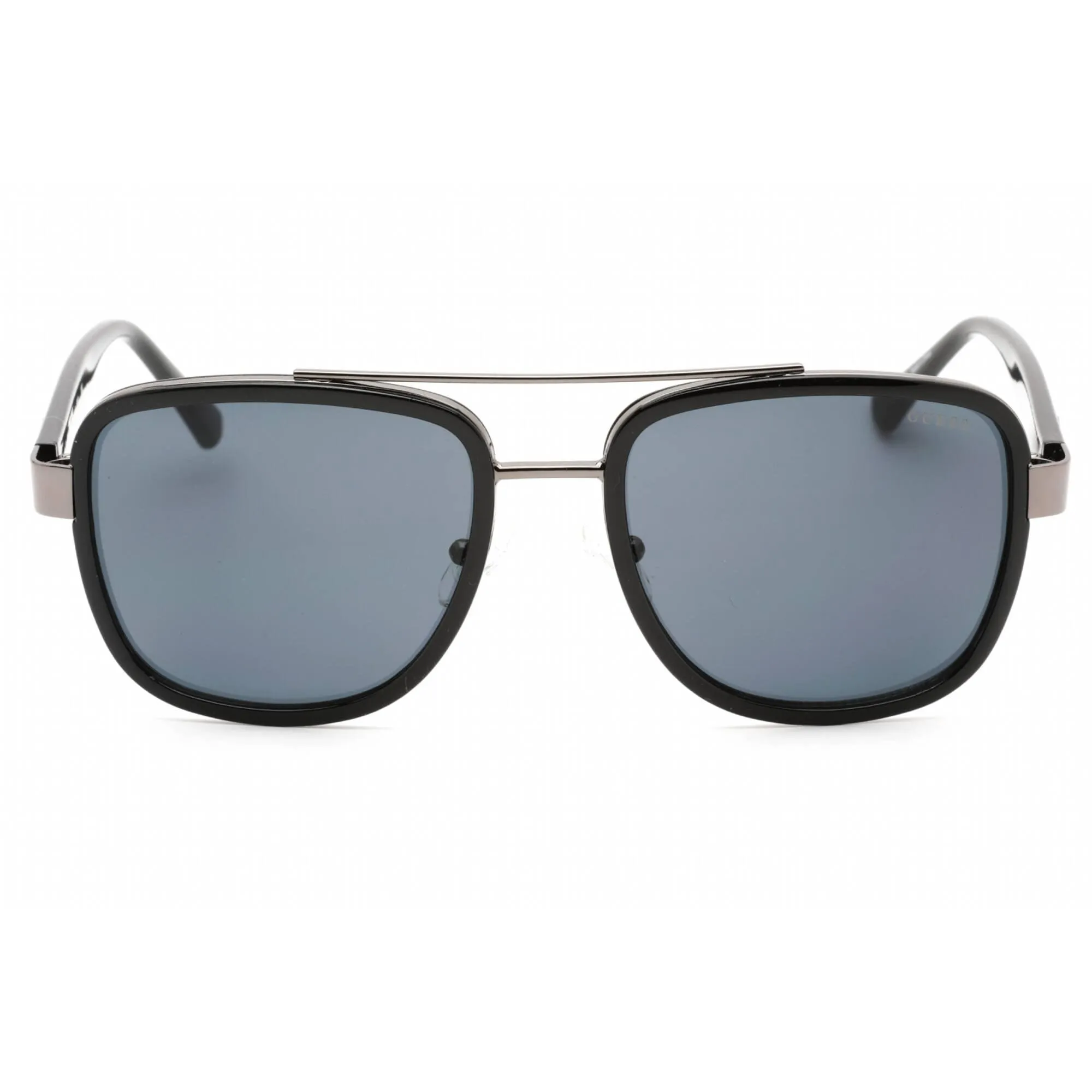 Guess Factory Men's Sunglasses - Full Rim Shiny Black Metal Pilot Frame | GF5091 01A