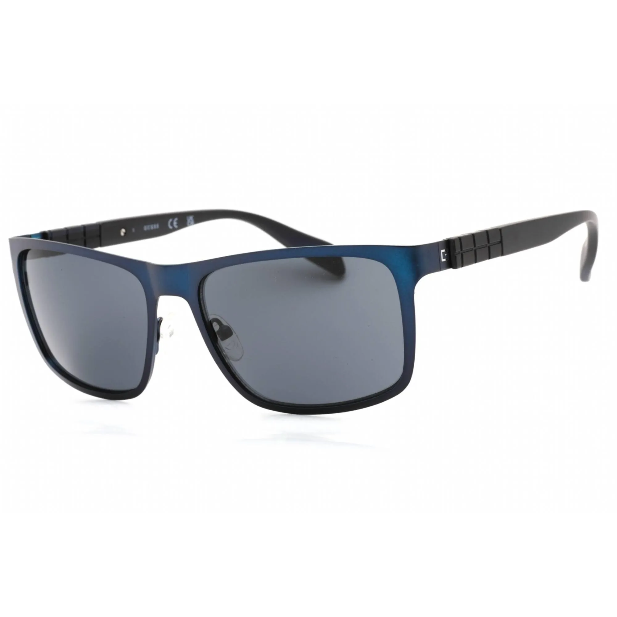 Guess Factory Men's Sunglasses - Shiny Blue Aviator Frame Smoke Lens | GF0169 90A
