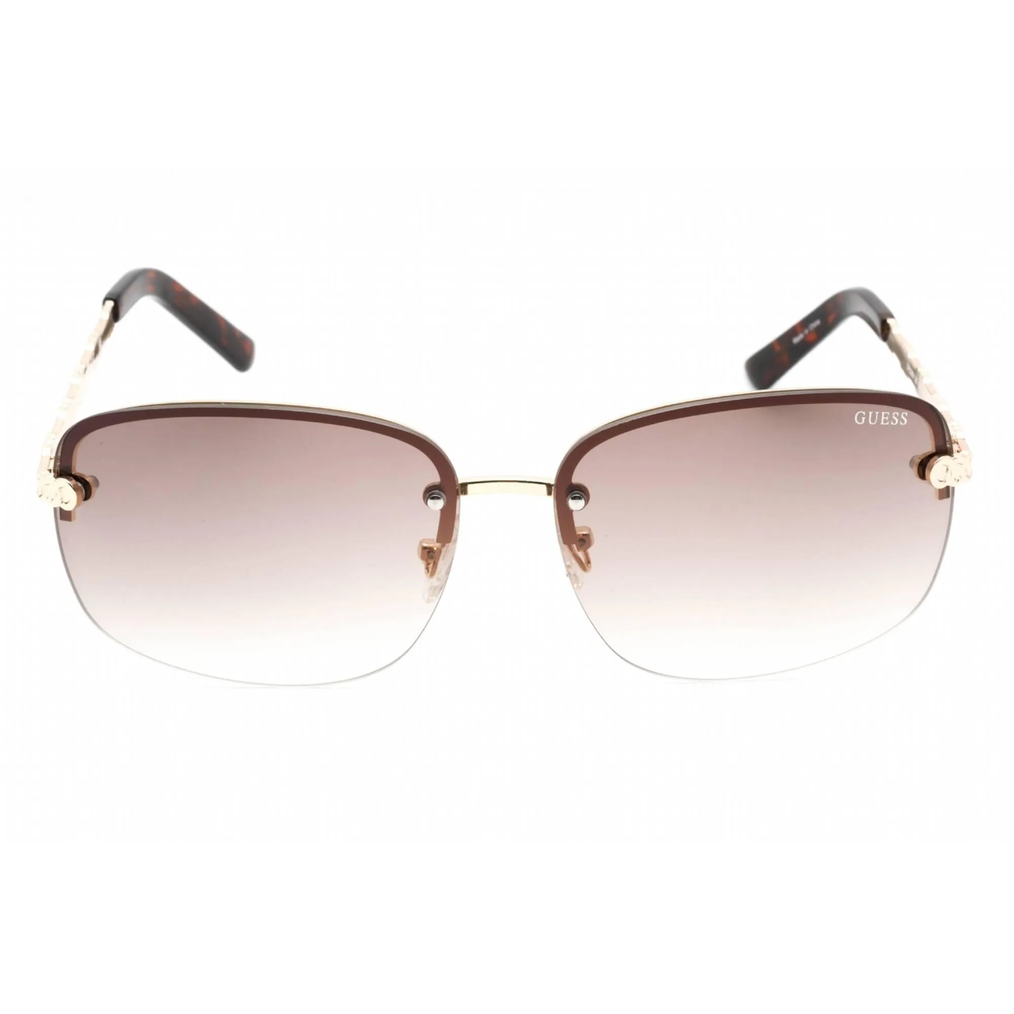 Guess Factory Women's Sunglasses - Gold Metal Frame Gradient Brown Lens | GF0388 32F