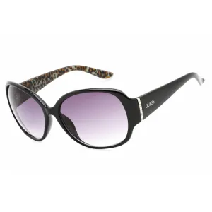 Guess Factory Women's Sunglasses - Shiny Black Frame Gradient Smoke Lens | GF0284 01B