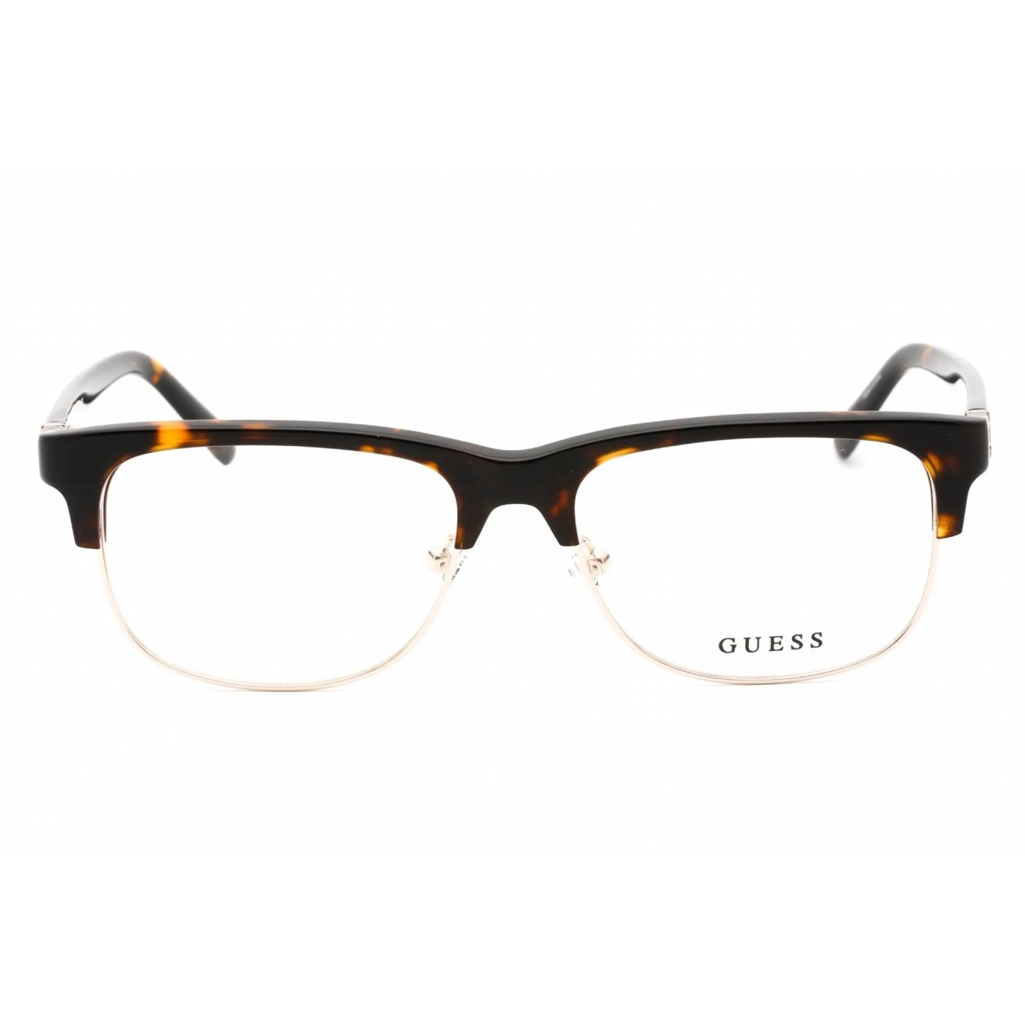 Guess Men's Eyeglasses - Clear Demo Lens Dark Havana Rectangular Frame | GU50081 052