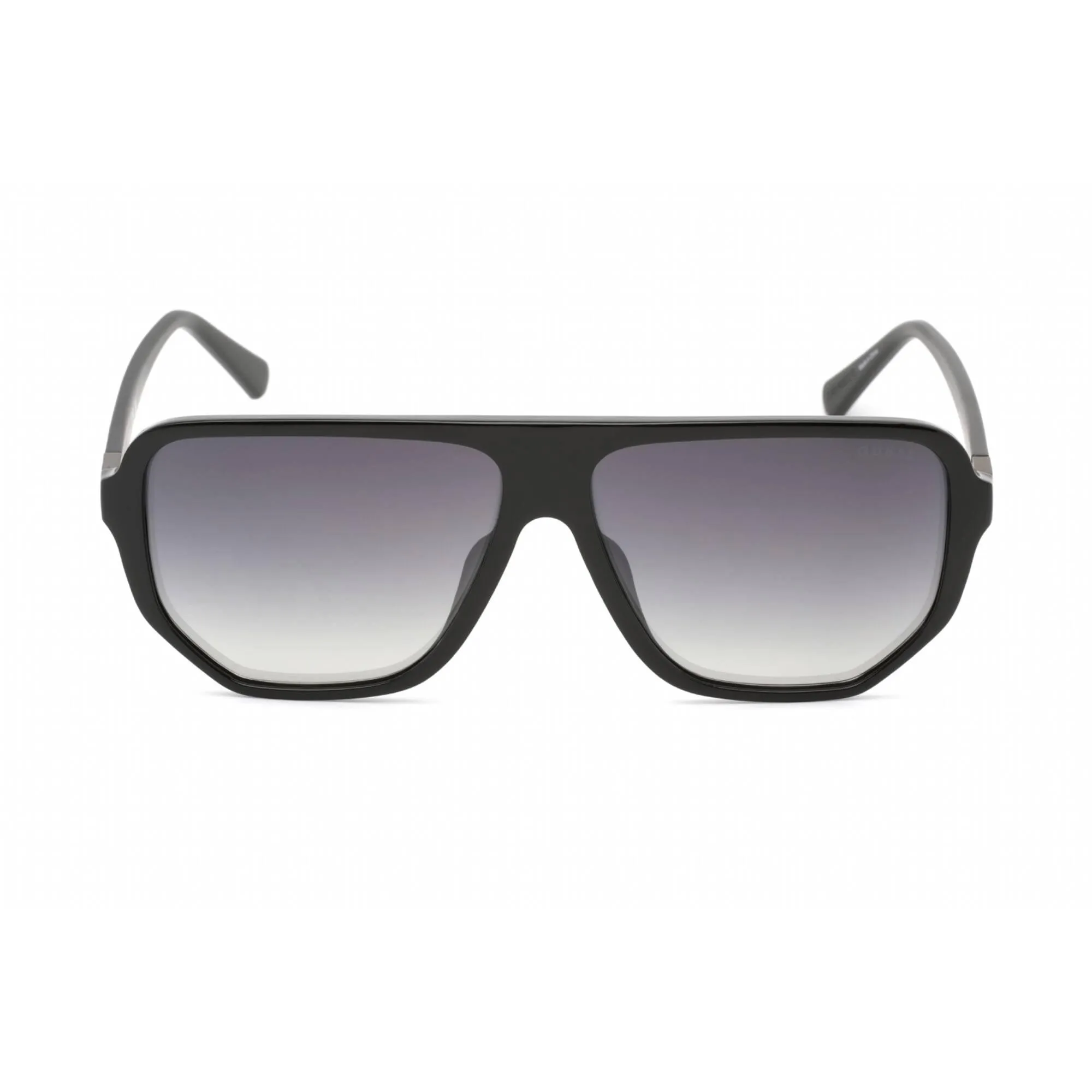 Guess Men's Sunglasses - Full Rim Shiny Black Plastic Pilot Shape Frame | GU00003 01Q