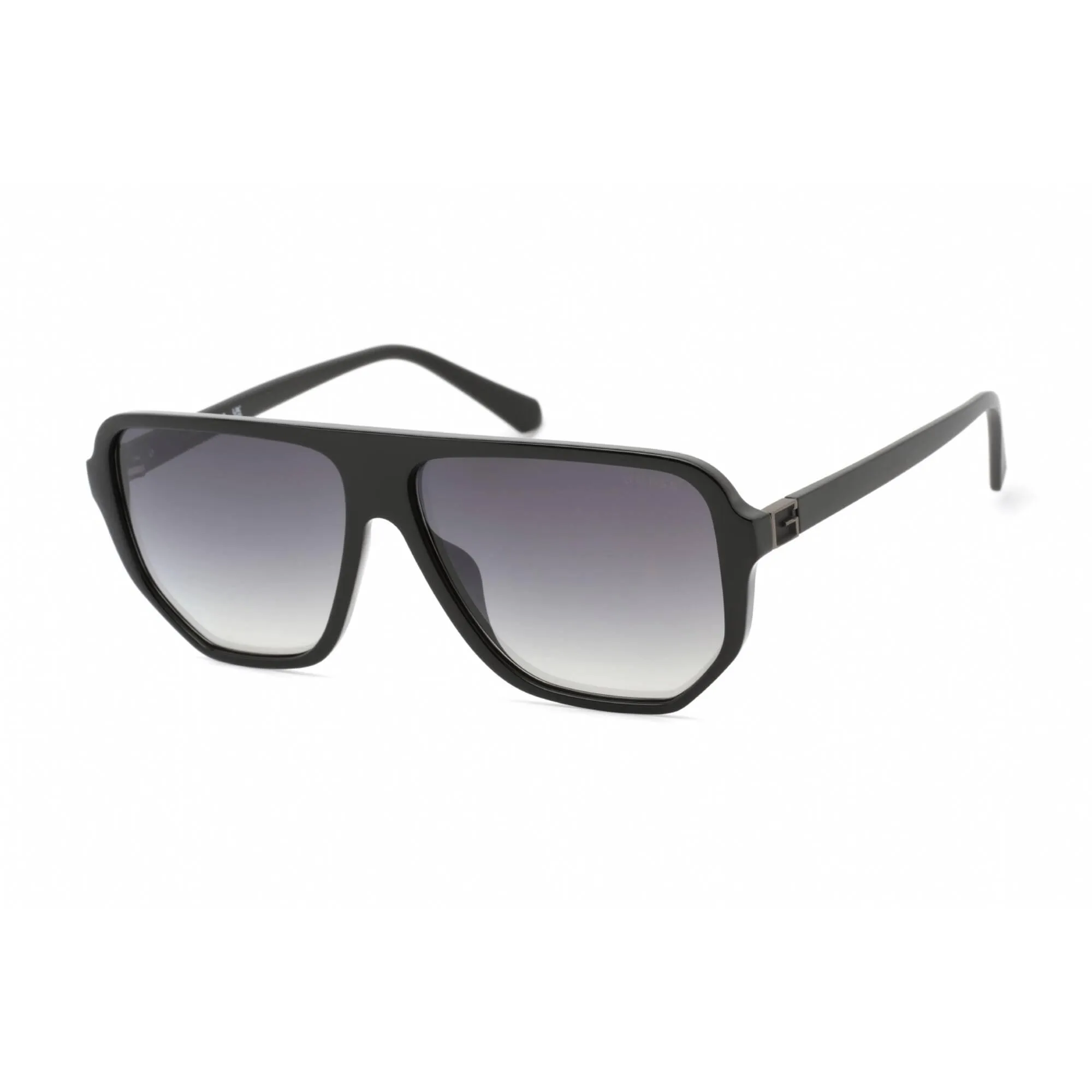 Guess Men's Sunglasses - Full Rim Shiny Black Plastic Pilot Shape Frame | GU00003 01Q