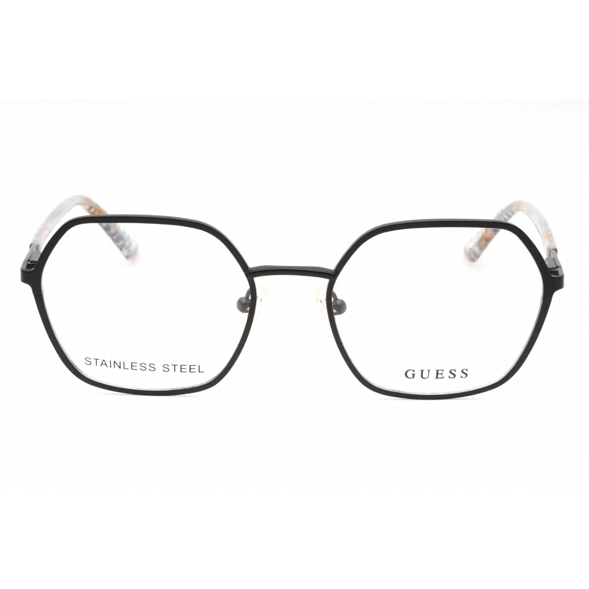 Guess Women's Eyeglasses - Matte Black Metal Geometric Full Rim Frame | GU2912 002
