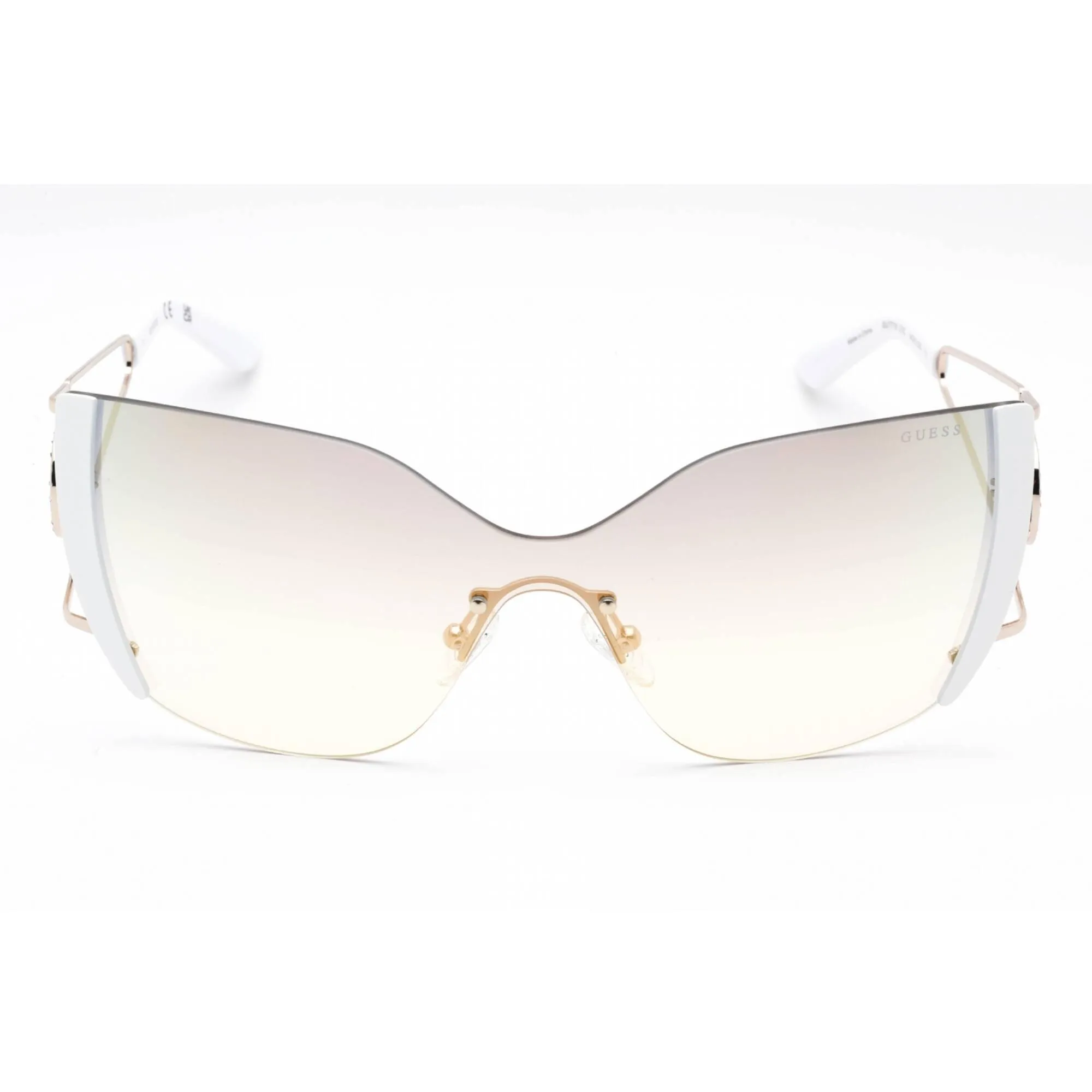 Guess Women's Sunglasses - Adjustable Nose Pad White Metal Shield Frame | GU7719 21C