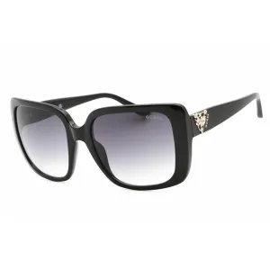 Guess Women's Sunglasses - Full Rim Shiny Black Rectangular Shape Frame | GU7788-S 01B