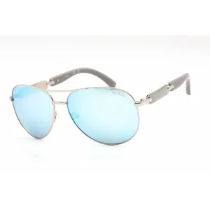 Guess Women's Sunglasses - Full Rim Shiny Dark Nickeltin Metal Aviator | GU7295 06X