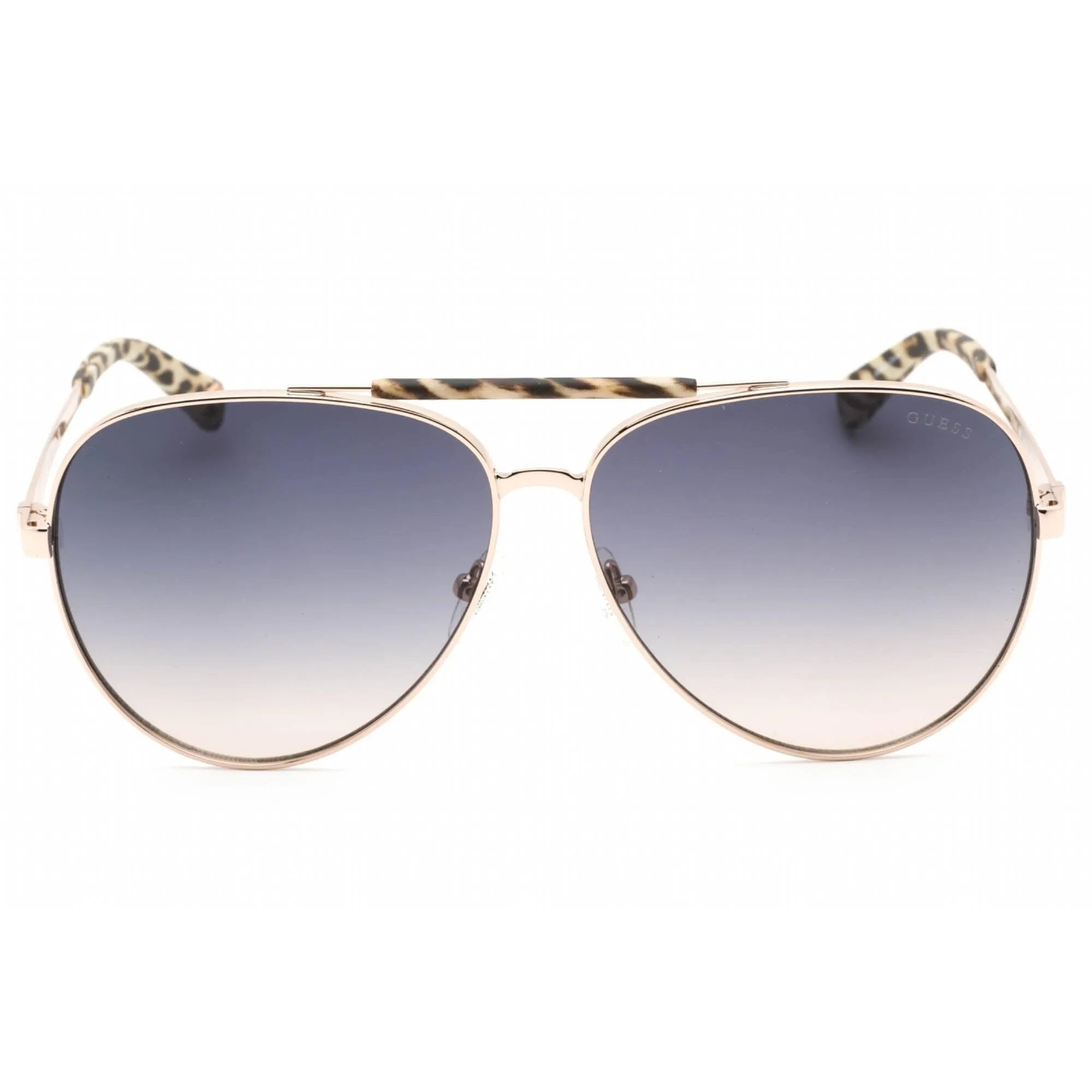 Guess Women's Sunglasses - Full Rim Shiny Rose Gold Metal Aviator Frame | GU5209 28B
