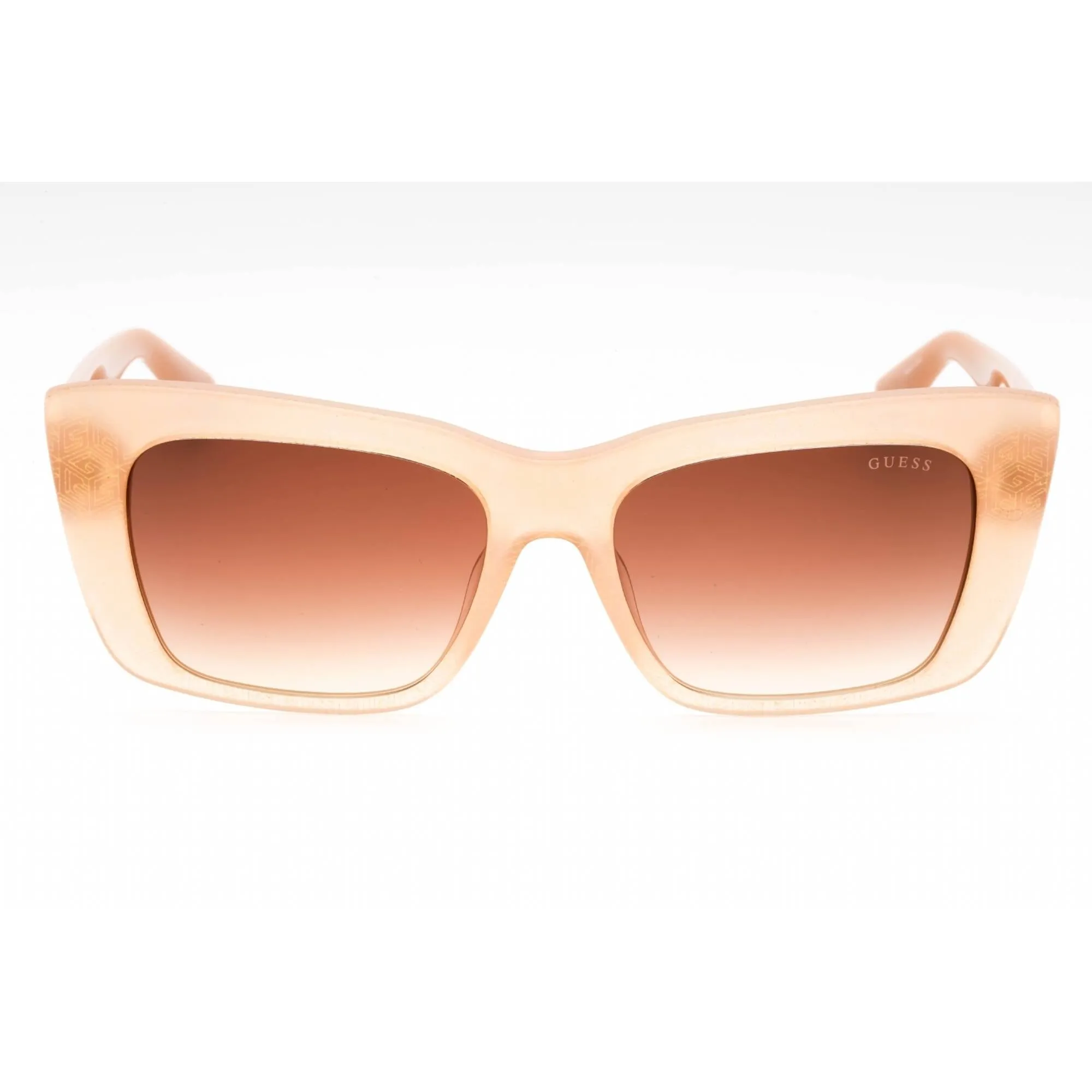 Guess Women's Sunglasses - Shiny Beige Plastic Cat Eye Frame Brown Lens | GU7890 57F