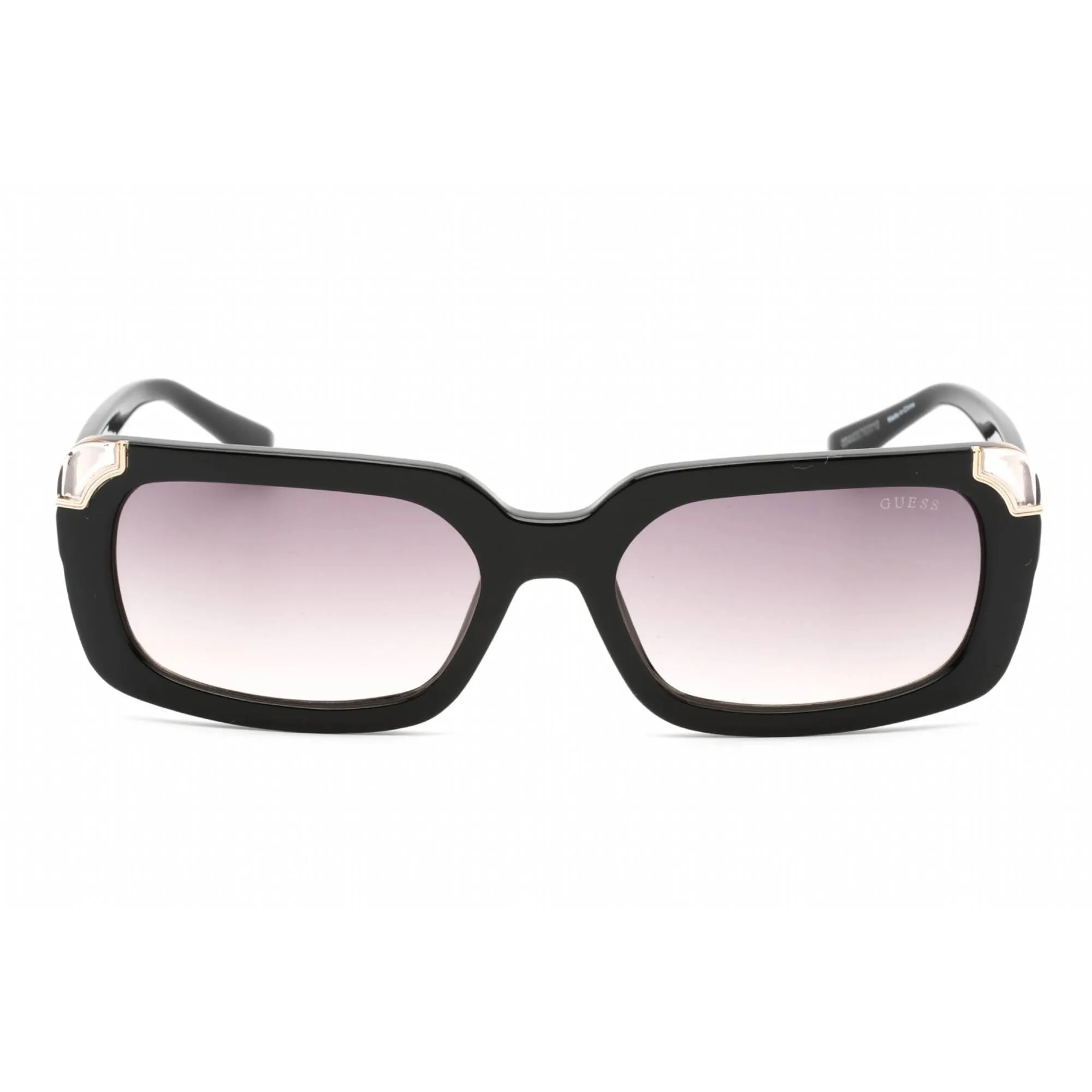 Guess Women's Sunglasses - Shiny Black Plastic Rectangular Shape Frame | GU7841 01B