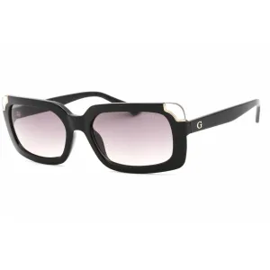 Guess Women's Sunglasses - Shiny Black Plastic Rectangular Shape Frame | GU7841 01B