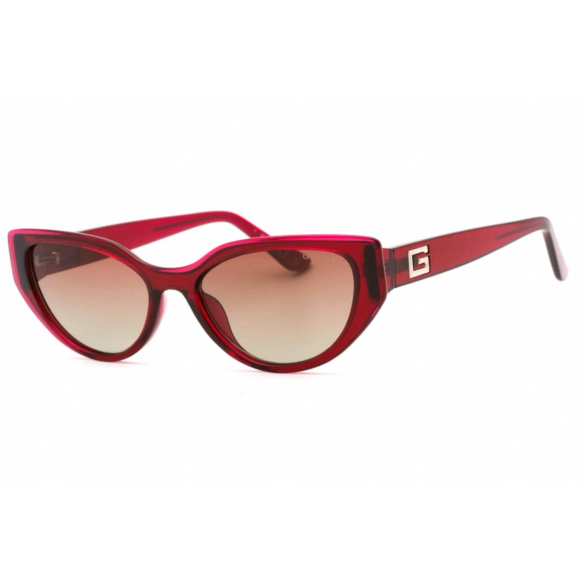 Guess Women's Sunglasses - Shiny Bordeaux Plastic Full Rim Cat Eye Frame | GU7910 69T