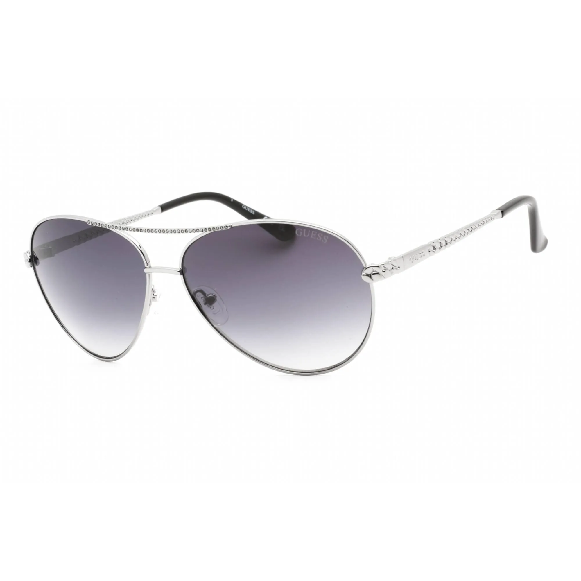 Guess Women's Sunglasses - Shiny Gunmetal with Jet Hematite Stones | GU7470-S 08B