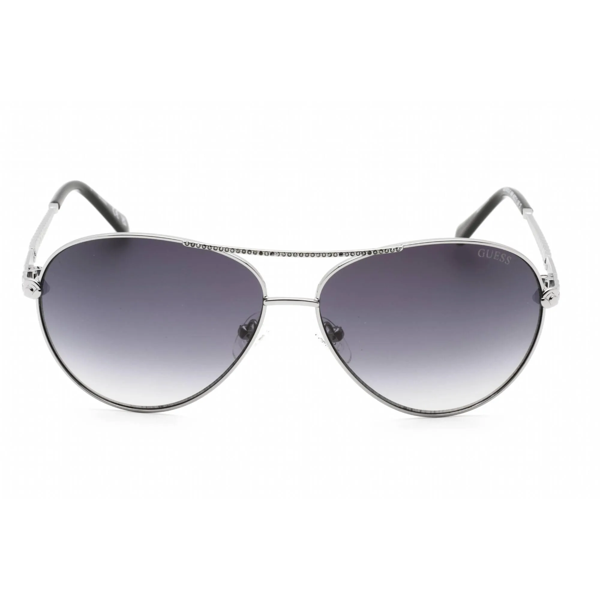Guess Women's Sunglasses - Shiny Gunmetal with Jet Hematite Stones | GU7470-S 08B