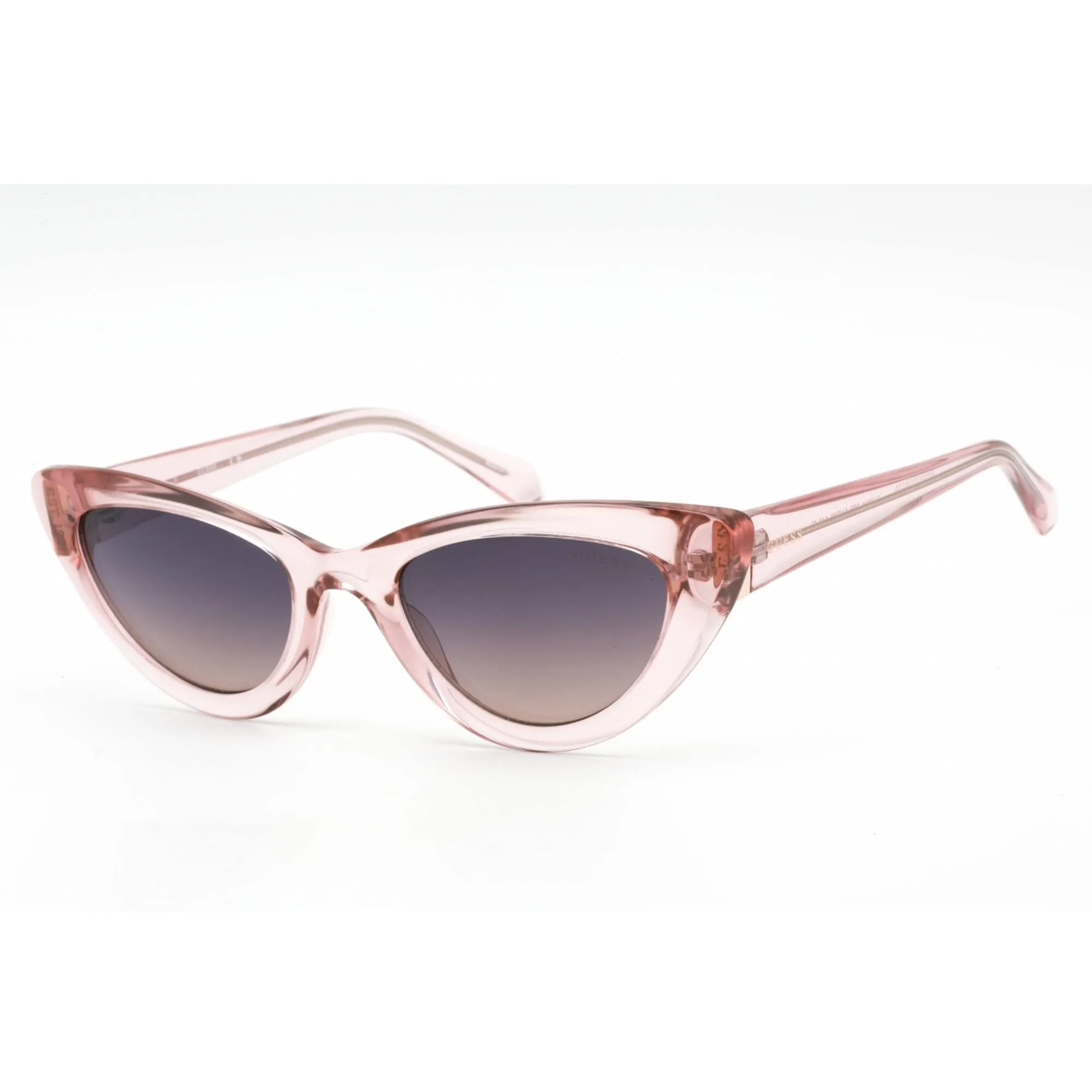 Guess Women's Sunglasses - Shiny Pink Cat Eye Full Rim Frame Smoke Lens | GU7811 72B
