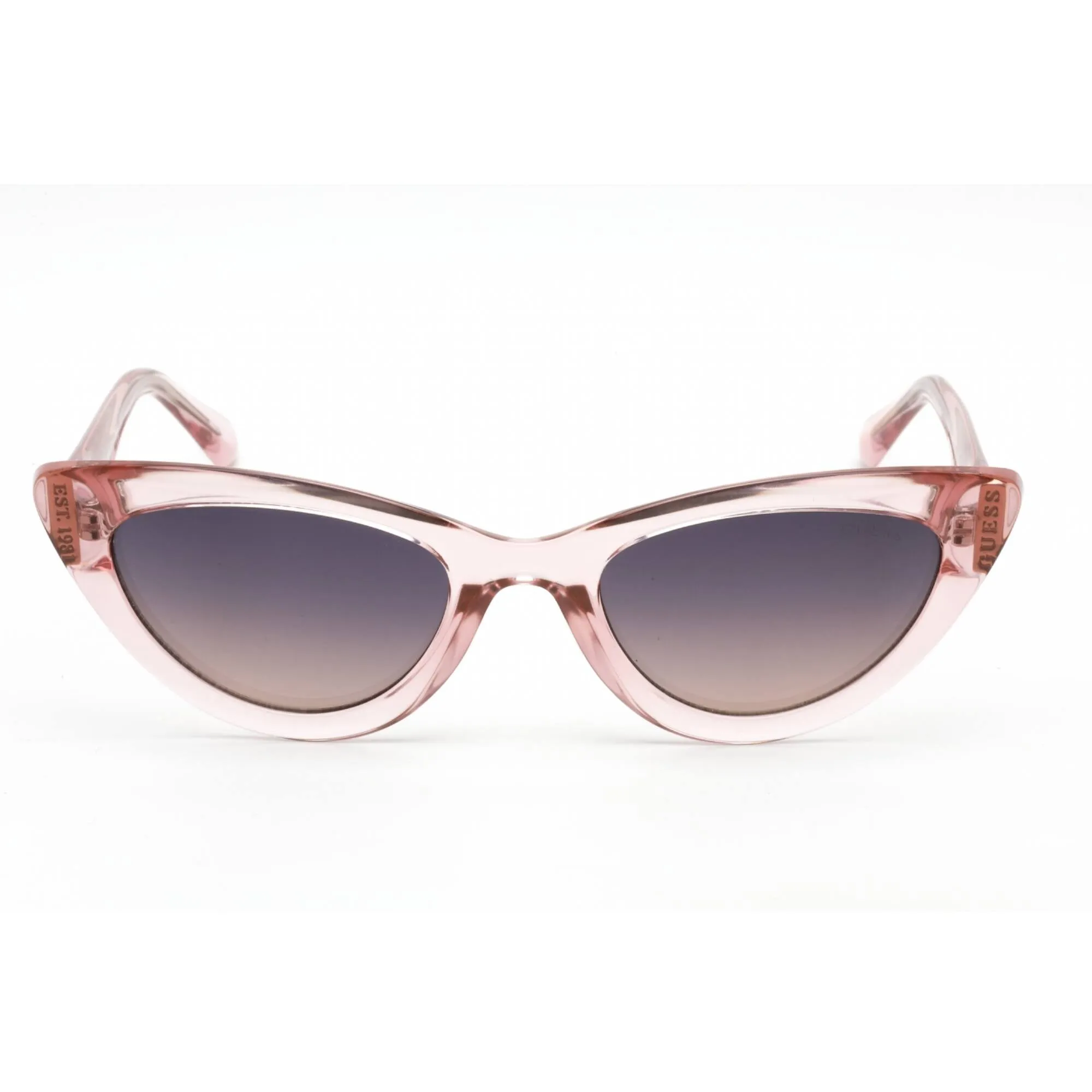 Guess Women's Sunglasses - Shiny Pink Cat Eye Full Rim Frame Smoke Lens | GU7811 72B
