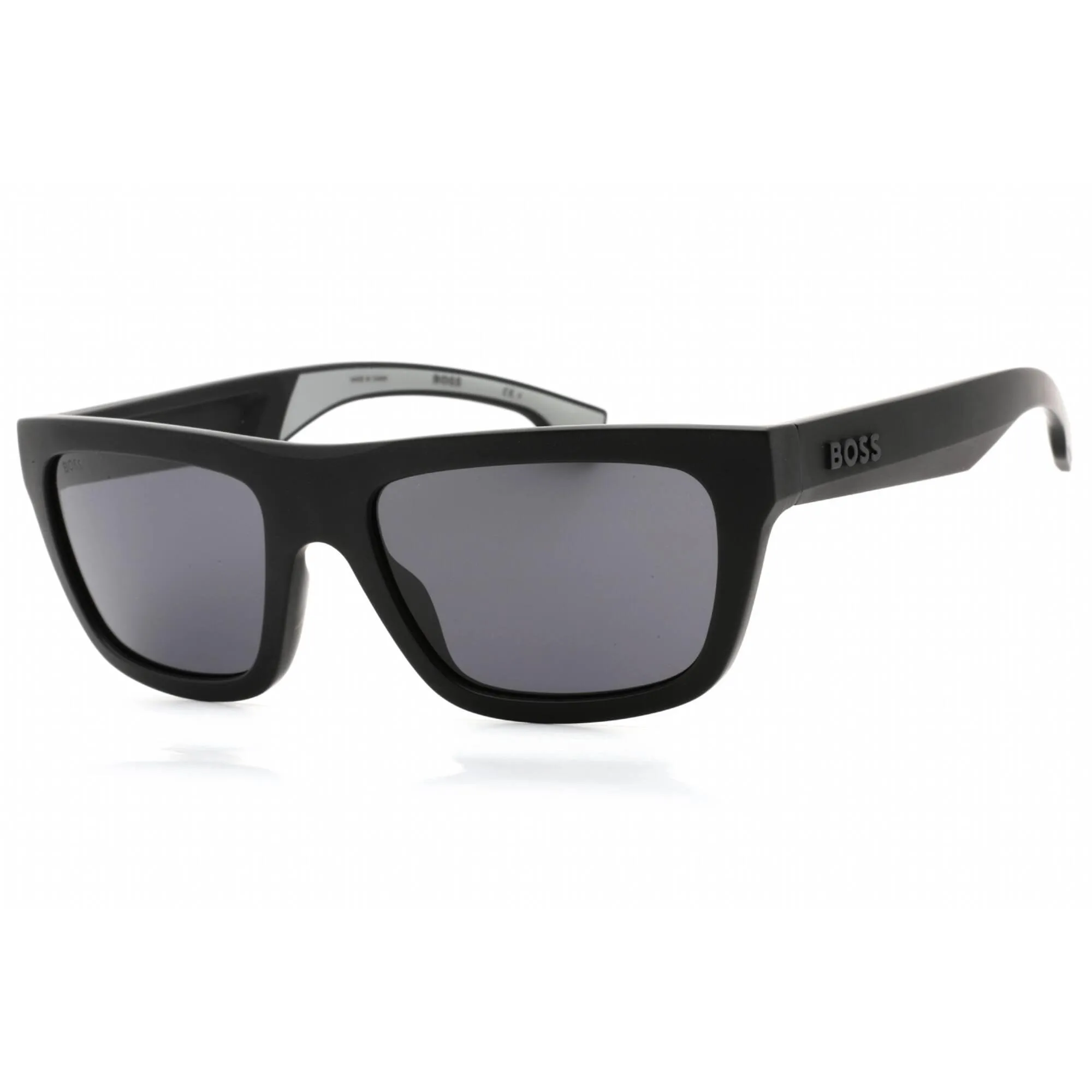 Hugo Boss Men's Sunglasses - Grey Lens Matte Black Grey Frame | BOSS 1450/S 0O6W IR