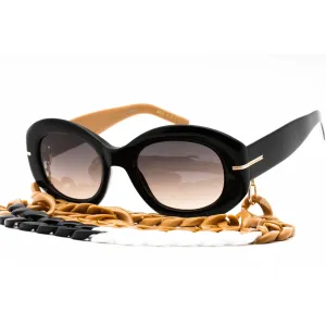 Hugo Boss Women's Sunglasses - Black Beige Plastic Oval Frame | BOSS 1521/N/S 00WM PR