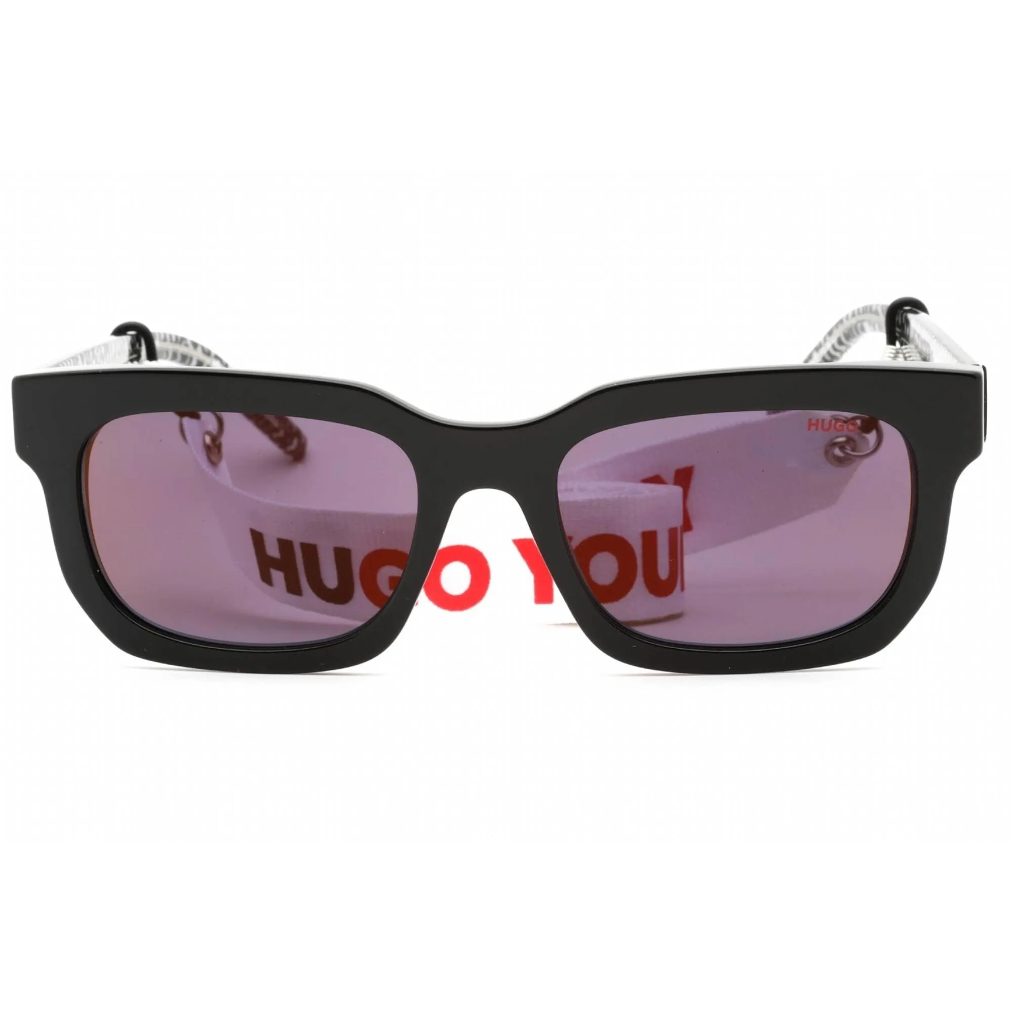 Hugo Men's Sunglasses - Black Full Rim Square Frame Clear Lens | HG 1219/S 0807 AO