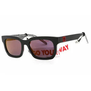 Hugo Men's Sunglasses - Black Full Rim Square Frame Clear Lens | HG 1219/S 0807 AO