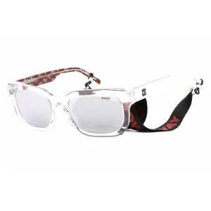 Hugo Men's Sunglasses - Crystal White Rectangular Plastic Frame | HG 1219/S 0HKN DC