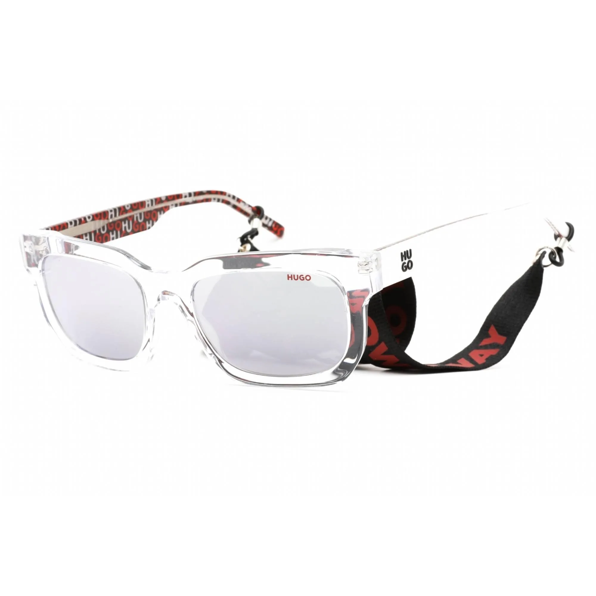 Hugo Men's Sunglasses - Crystal White Rectangular Plastic Frame | HG 1219/S 0HKN DC