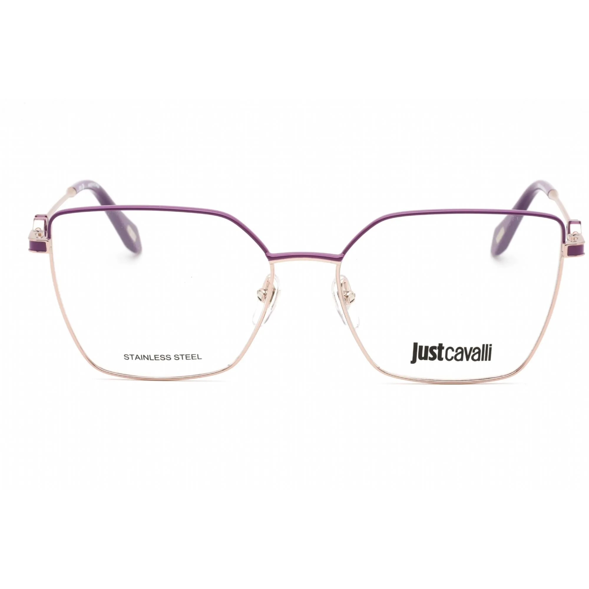 Just Cavalli Women's Eyeglasses - Shiny Red Gold Metal Butterfly Frame | VJC013 0E59